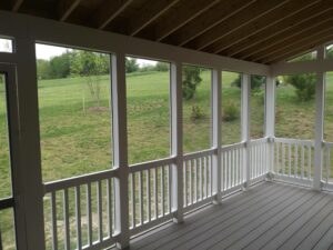 Bradford Construction White Vinyl Screened Porch